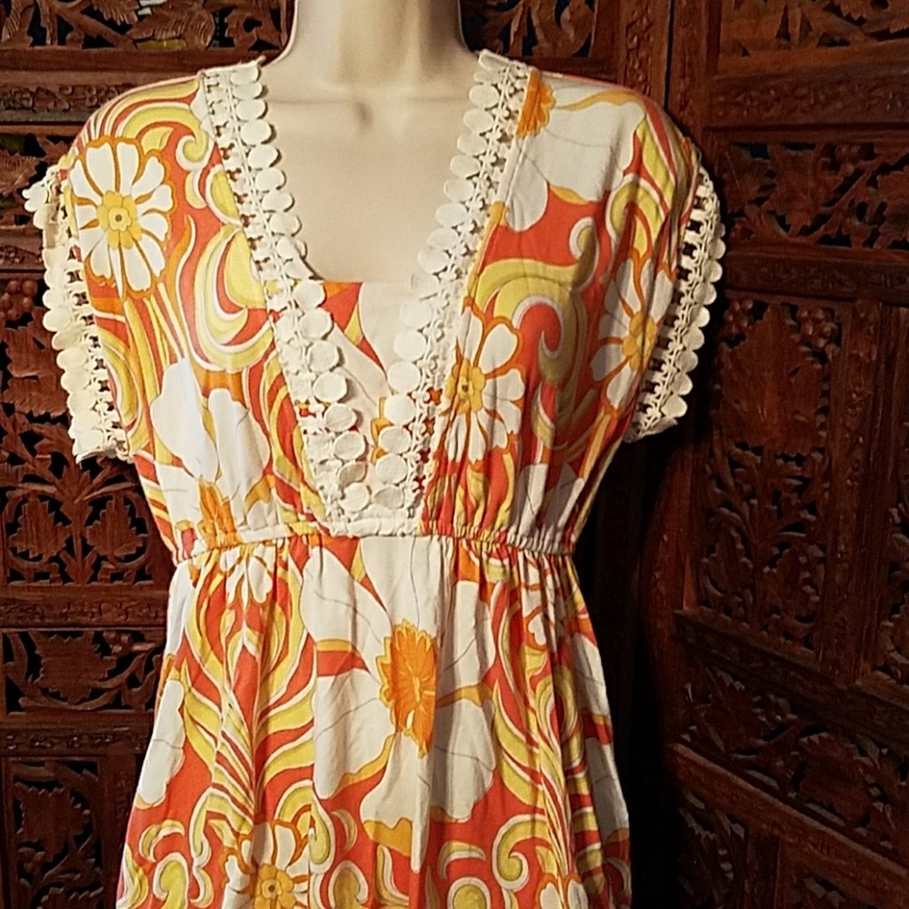 Anthropologie Deletta Beach Hippie flower shirt